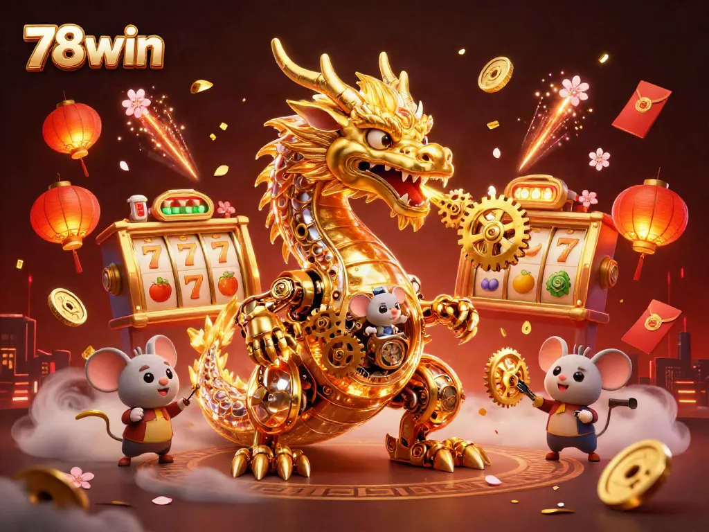 Engage with the vibrant world of 78win in a dynamic 3D casino scene full of energy.
