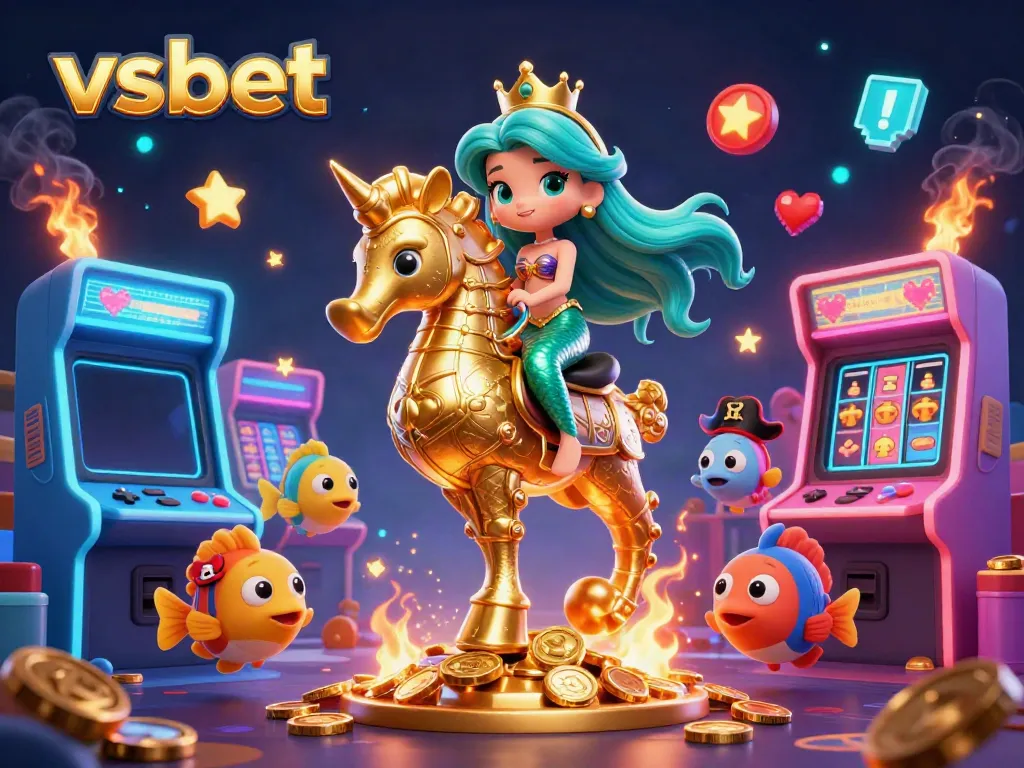 Capture the excitement of vsbet with a vibrant 3D mermaid-themed casino scene featuring a jackpot.