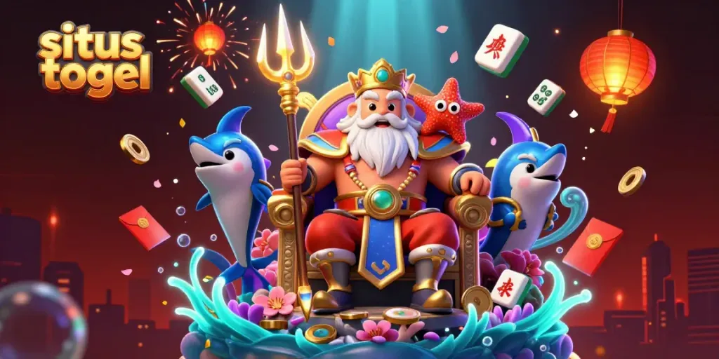 Experience the excitement of situs togel in a vibrant underwater scene filled with dynamic gaming elements.