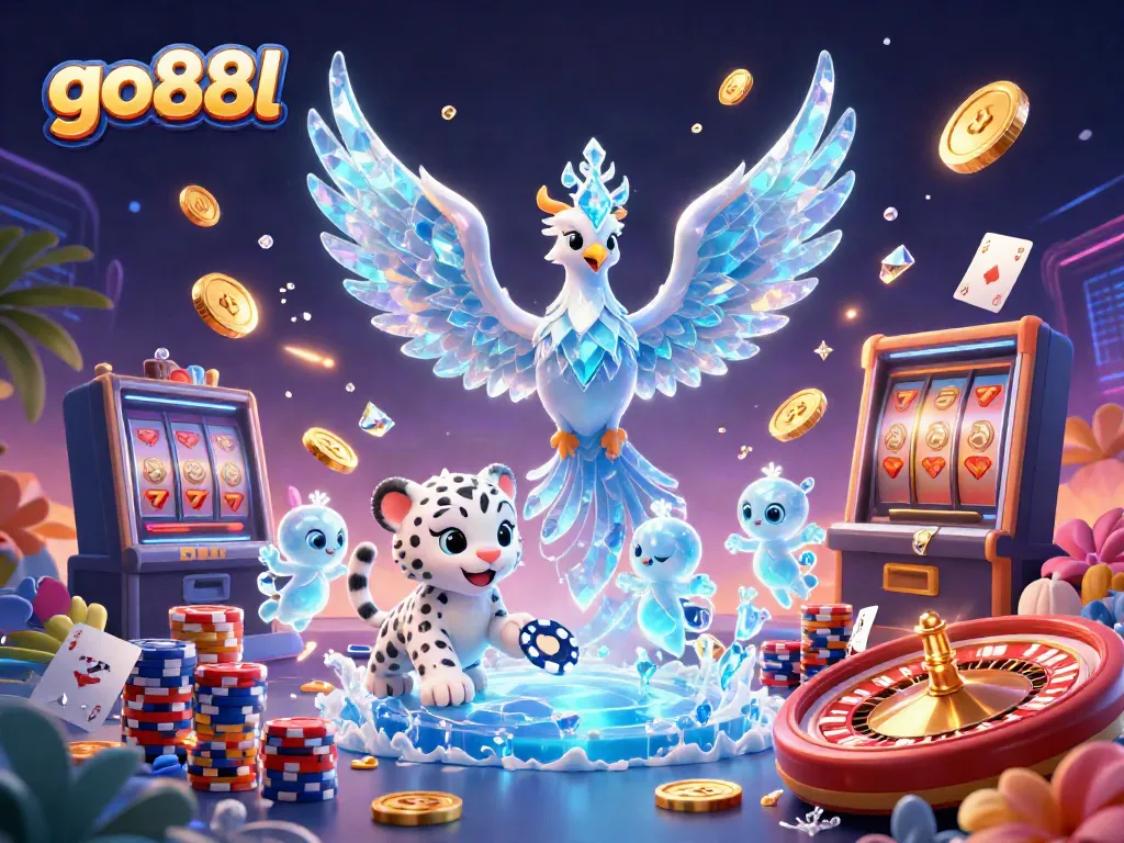 Engage with go88l’s thrilling gaming experience featuring dynamic characters, coins, and casino elements in a vibrant setting.