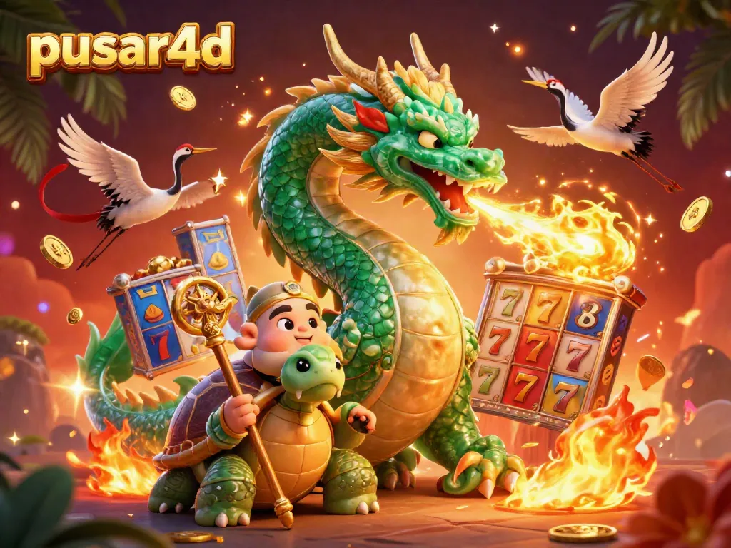 Engage in thrilling gameplay with pusar4d as the emerald jade dragon unleashes luck and fortune!