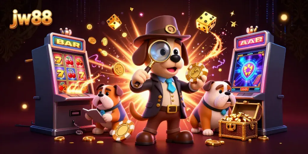 Engage in thrilling gameplay at jw 88 with a vibrant illustration of characters exploring casino treasures.