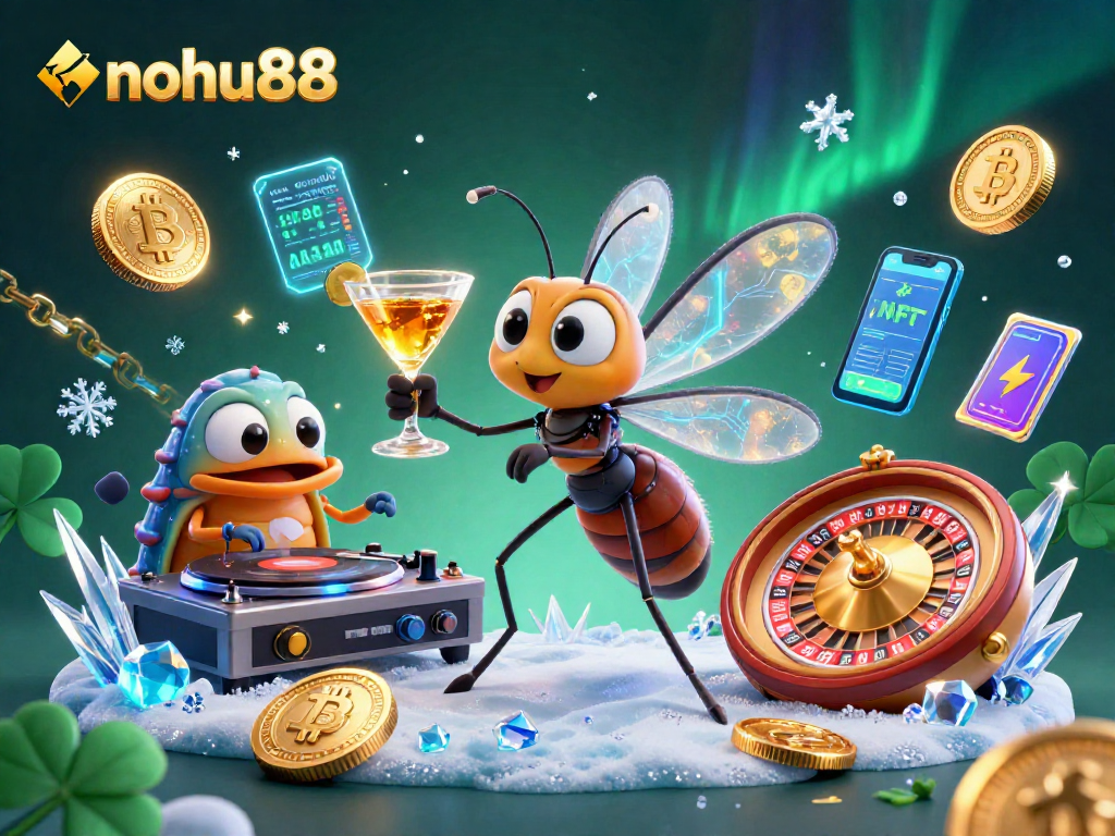 Experience thrilling wins at nohu88 with a vibrant 3D casino scene featuring unique characers and dynamic game elements.
