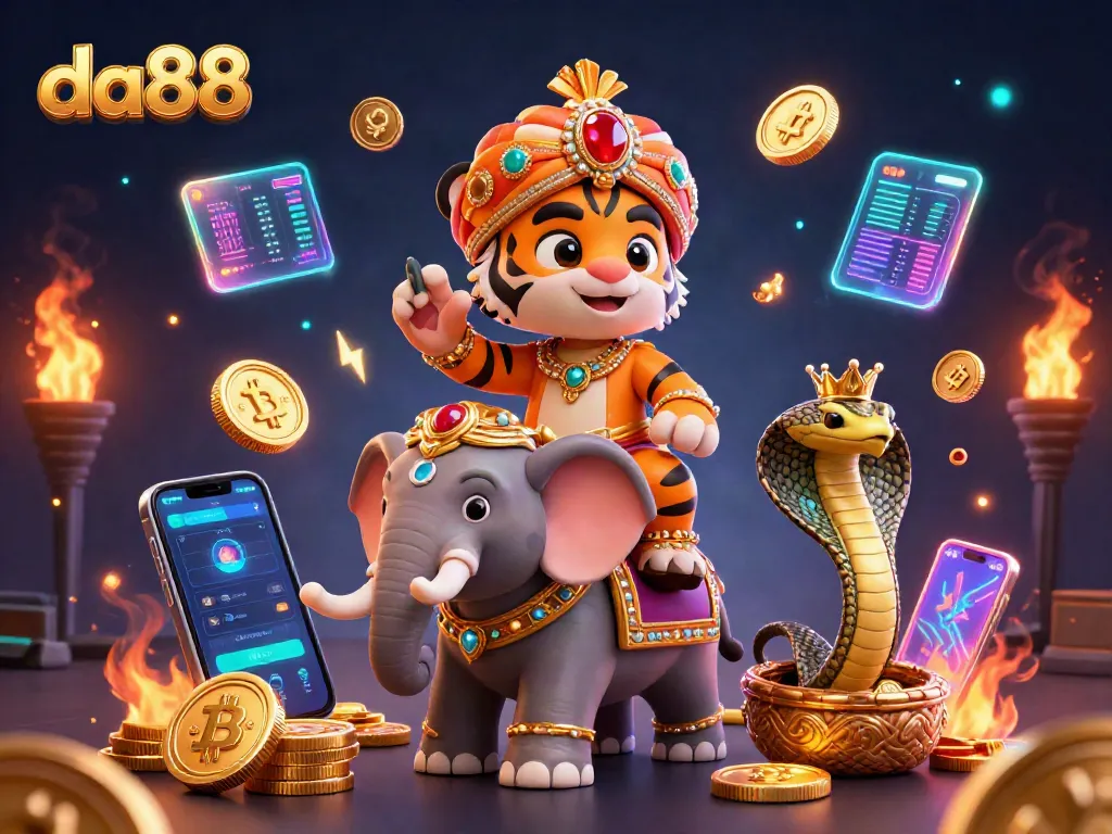 Engage with da88 casino adventures featuring a maharaja tiger and his jewel-encrusted companions.