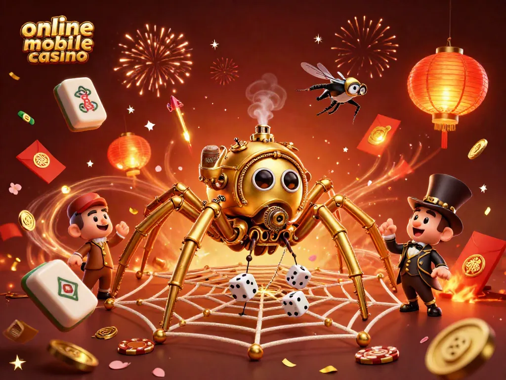 Experience the excitement of an online mobile casino with this engaging 3D illustration.