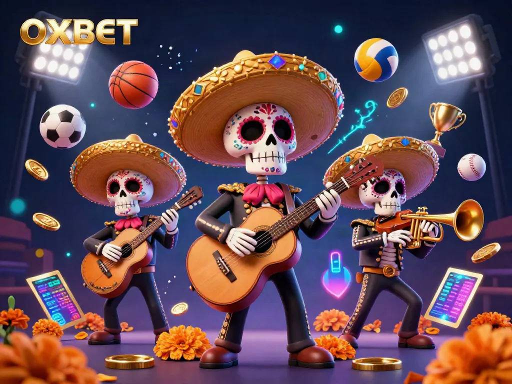 Experience thrilling gameplay at OXBET with vibrant mariachi band and dynamic sports elements.