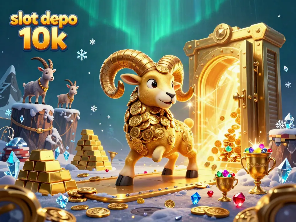 Engage with exciting slot depo 10k opportunities surrounded by treasure and vibrant casino elements.