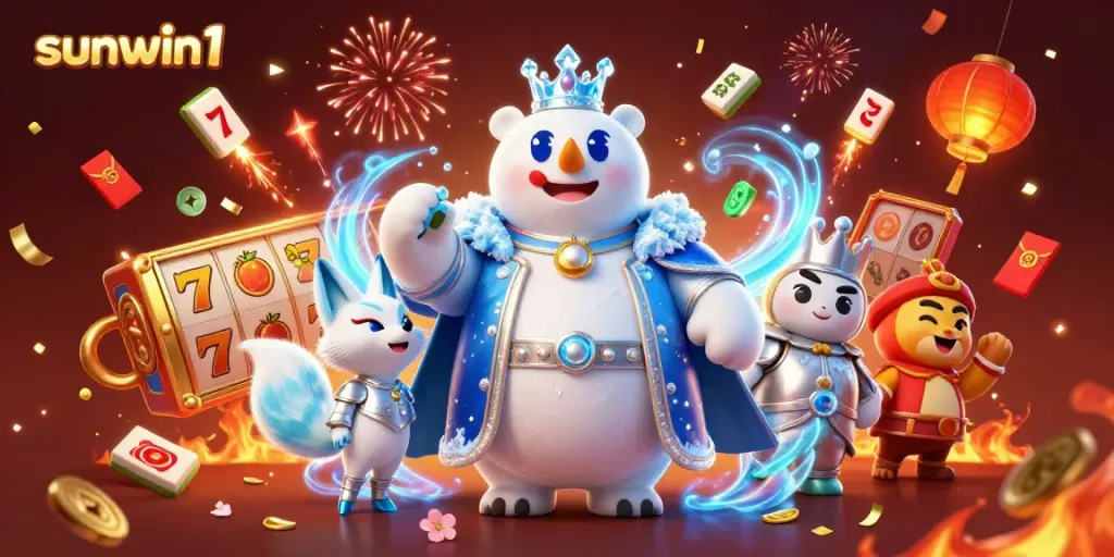Experience the thrill of sunwin1 with vibrant slot reels and enchanting characters in a festive atmosphere.