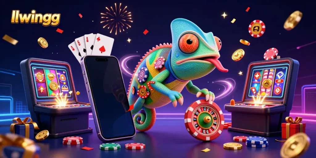 Experience the exciting world of llwingg with colorful casino elements and dynamic characters.
