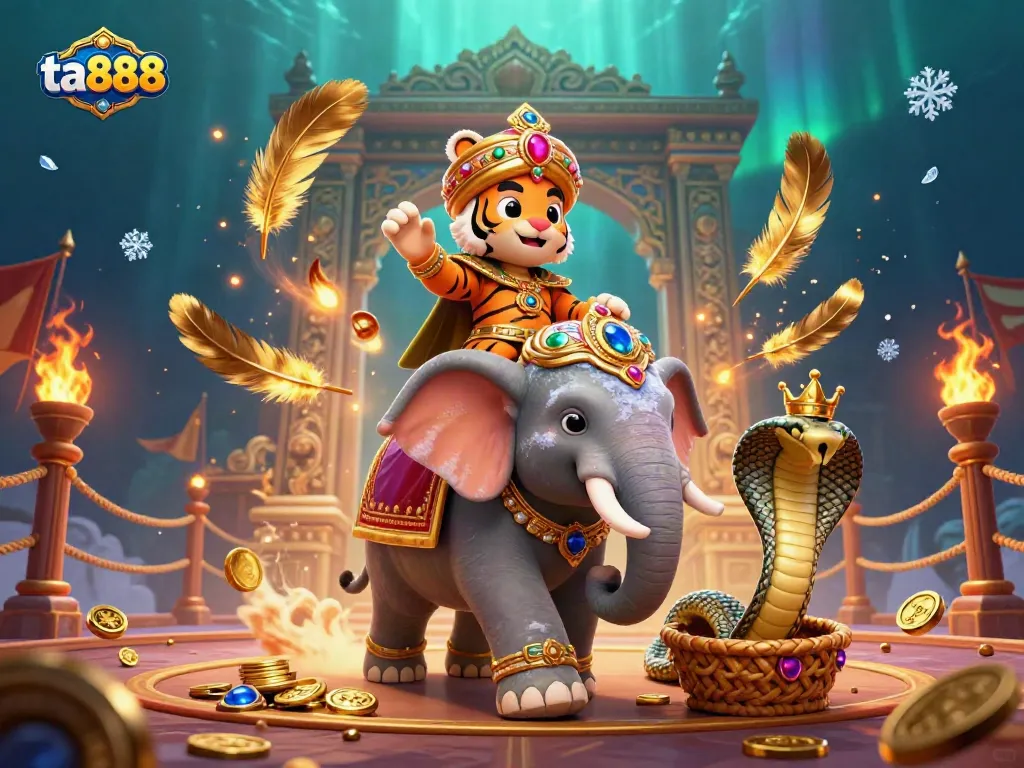 Experience winning adventures at ta888 with this vibrant 3D casino scene featuring unique characters and game elements.